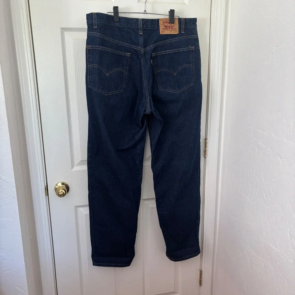 Levis 550 Relaxed Fit Jeans Mens 38x32 Dark Wash Indigo Blue Denim‎ 100% Cotton